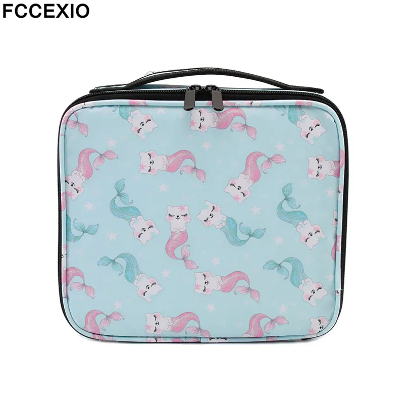 FCCEXIO косметички Радуга Милый Единорог макияж сумки Travel Organizer beauty Case несессер сумка для туалетных принадлежностей Мытье Ванны регулируемая коробка для макияжа - Цвет: 16006