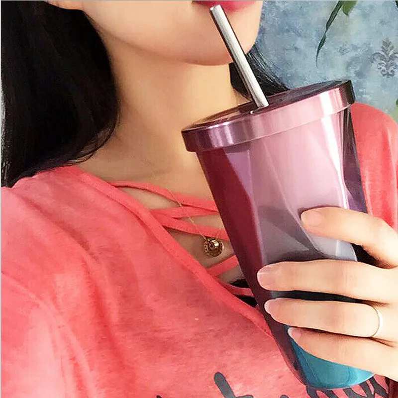 The New Net Red Special Coffee Creative Diamond 304 Stainless Steel Insulation Gift Cup Termos Thermos Colorful Straw With Lid The New Net Red Special Coffee Creative Diamond 304 Stainless Steel Insulation Gift Cup Termos Thermos Colorful Straw With Lid
