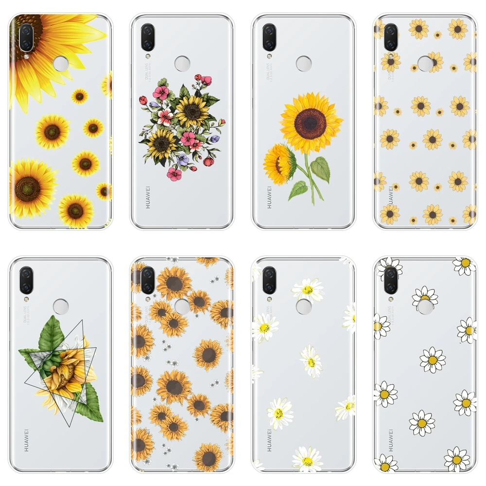 

TPU Soft Phone Case Silicone For Huawei Nova 3 3I 3E 2i 2 Lite Plus Sunflower Flower Back Cover For Huawei Nova Smart Lite 2017