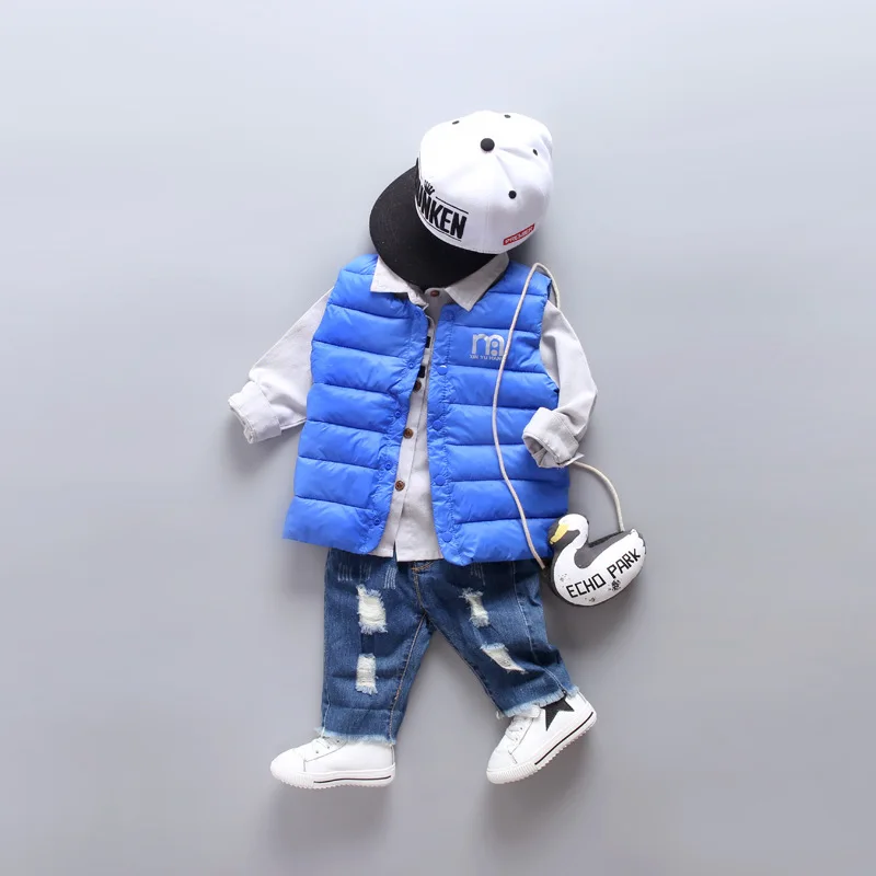 

New kids girls vests children's down parkas cotton warm vest baby girl boy outerwear