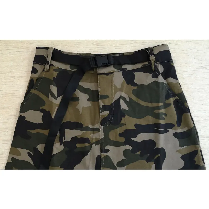 Flectit в Корейском стиле модные женские туфли Camo Cargo; юбка с пояс с высокой талией, с принтом в виде камуфляжа, мини-юбка уличная Стиль