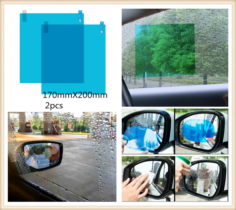 

2 pcs set / car rear view mirror side window protective film anti-fog for Toyota FJ Cruiser RAV4 CROWN REIZ PRIUS COROLLA