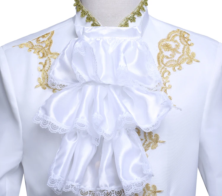 

Men Steampunk Collar Wrist Cuff Gothic Victorian Detachable Collar Neck Ruffs Ruffled Jabot Prince Cosplay Costume Accessory
