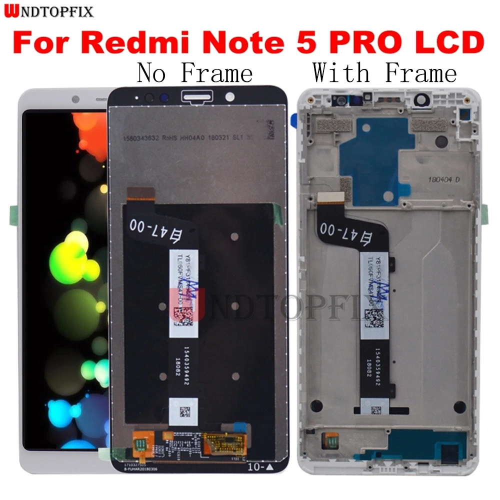 

100% Tested For Xiaomi Redmi Note 5 Pro LCD Display Touch Screen Digitizer Repair with Frame For Redmi Note5 Pro LCD Assembly