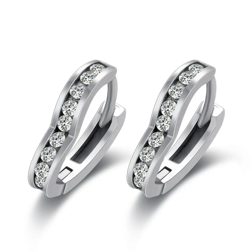 

VOJEFEN 925 Sterling Silver Chandelier Hoop Earrings Swarovski Crystals - Beautiful Heart Earring, Wedding Anniversary Jewelry
