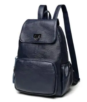 Новинка, женские рюкзаки из натуральной кожи, винтажные рюкзаки с кисточками, вместительные школьные рюкзаки для отдыха для девочек-подростков, дизайнерские C261 - Color: Blue