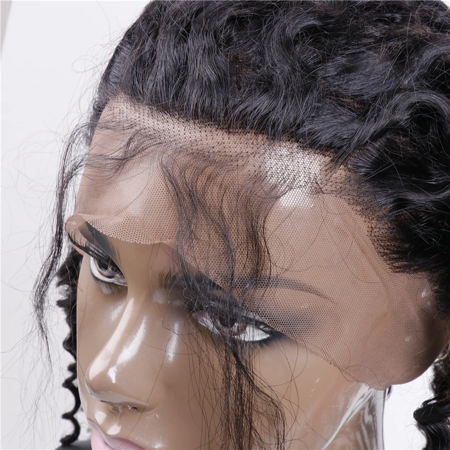 По глубокой волне с фронтальным кружевом 3 пучка человеческих волос Плетение с 360 фронтальной Remy бразильские волосы переплетения пучки с фронтальной