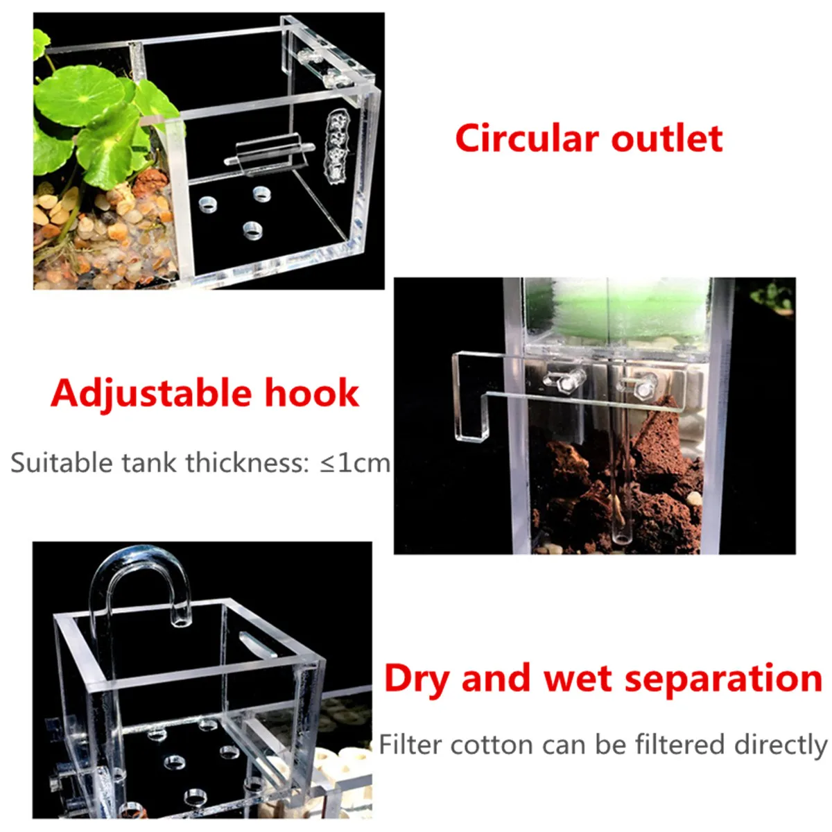 2-6 сеток аквариумный фильтр для аквариума акриловый Внешний подвесной очиститель воды для водных животных увеличивающий кислородный фильтр поставки