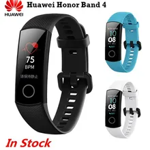 Умный Браслет huawei Honor Band 4 Amoled, цветной сенсорный экран 0,95 дюйма, для плавания, для обнаружения пульса и сна