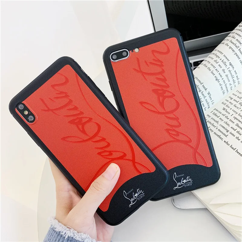 

Sneakers Case For iPhone XR Xs Max Case Luxury Brand Red Bottom Phone Case Cover Coque iPhone 6 6s 7 8 Plus X Back Soft Cover