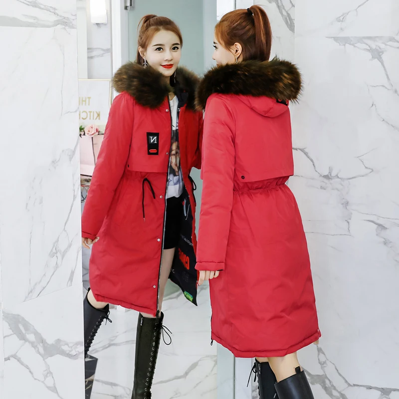 Double Two Sides New Arrival Women Winter Jacket Hooded With Fur Collar Ladies Outwear Parka Long Coat High Quality