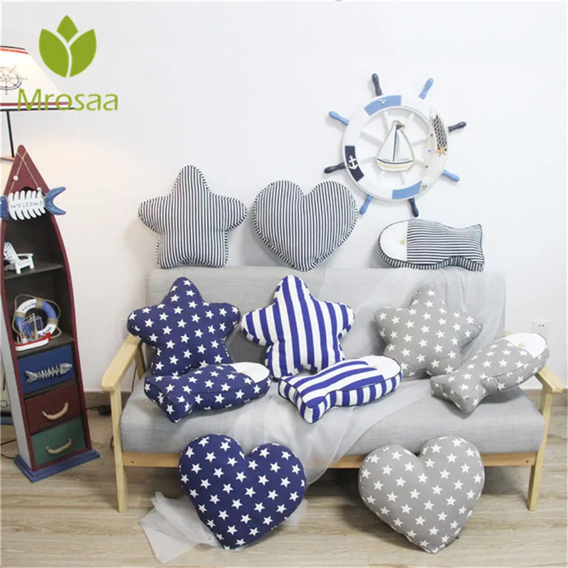 

INS Canvas Ball Pillow Kid Cushion Home Decorative Throw Pillow Star Love Fish Shape Cushion Birthday Gift Sweet Princess Pillow