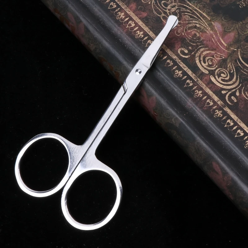 Stainless Steel Nose Hair Scissors Trimmers Makeup Cut Ear Facial Small Hair Remover Beauty Tool Fashion 2020 Silver Portable 2