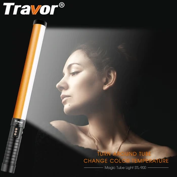 

Travor STL-900 Portable Handheld Tube LED Video Light Dimmable Bi-color 3200K/5600K photography Lighting With Remote Control
