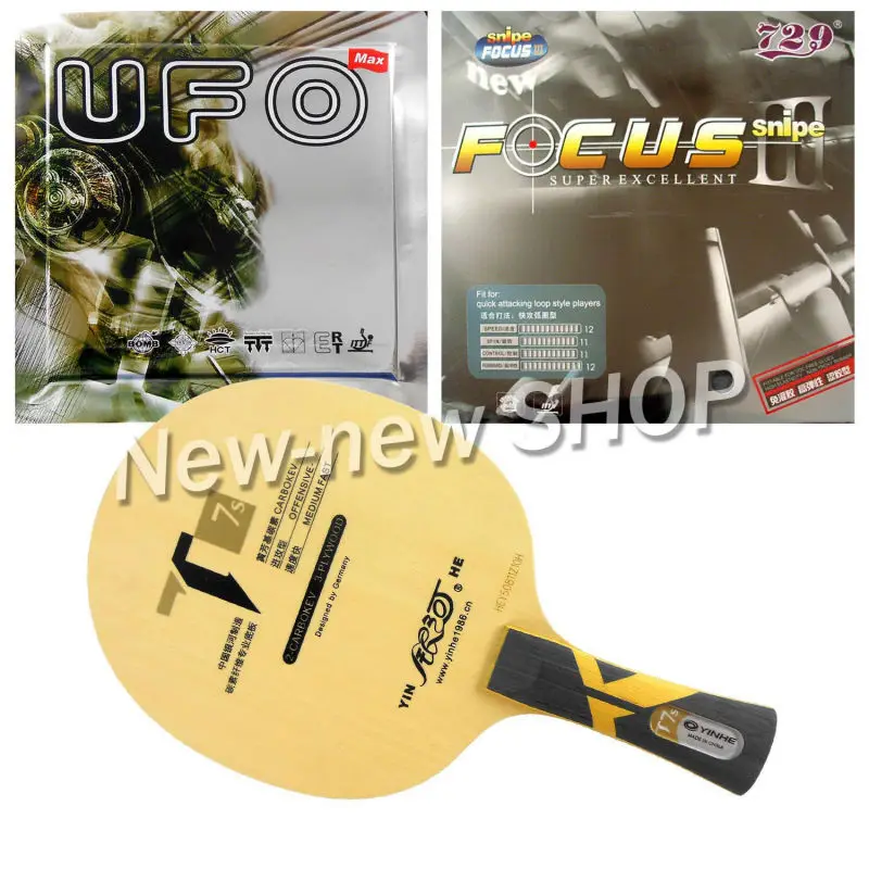 

Pro Table Tennis PingPong Combo Paddle Racket: Yinhe T7s with 729 Focus III and Bomb UFO