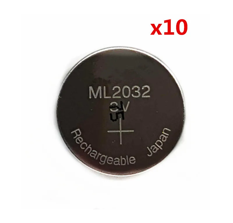 10PCS/LOT New Original ML2032 3V Rechargeable lithium battery button