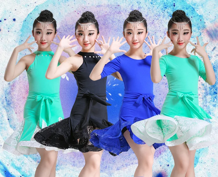 

Latin Dance Dress for Girls Fashion Ballroom Dancing Dresses for Kids Dancewear Children Stage Performance Costumes