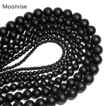 

4-12mm Black Matte Onyx Gemstone Round Loose Beads For DIY Jewelry Bracelet Necklack Earrings Making Accessories 1Stand HK084