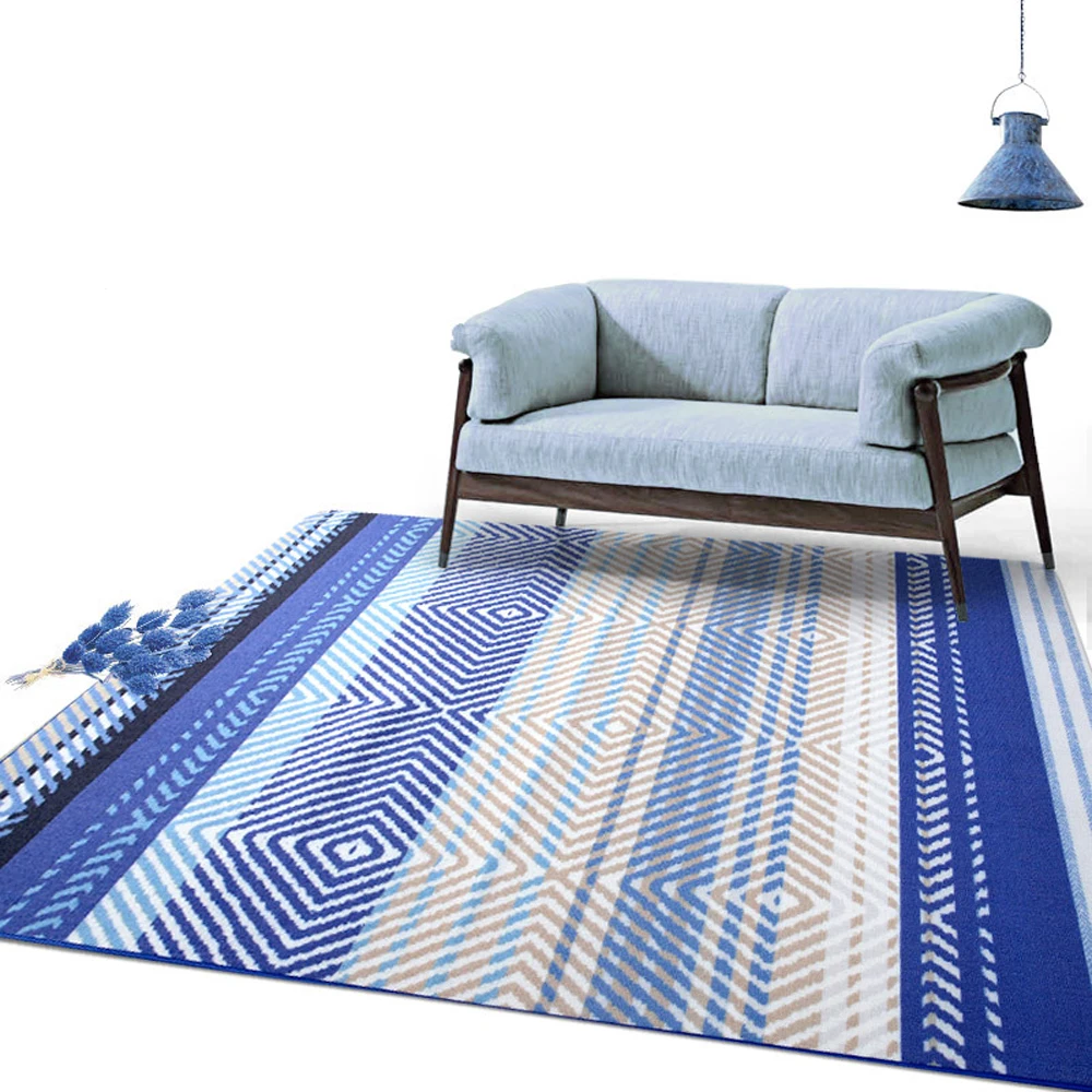 Moderne blau weiß geometrische kunst design teppiche mittelmeer haus dekorative große fußmatten wohnzimmer parlor schlafzimmer