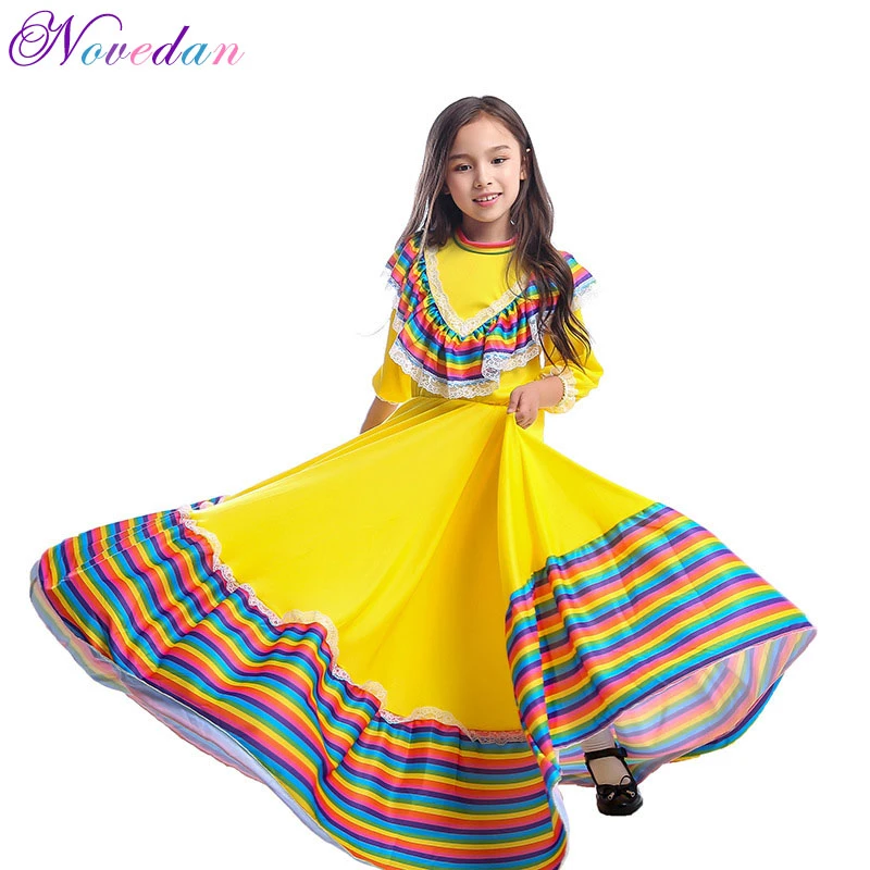 女の子のための伝統的なメキシコのドレス 子供の日のパフォーマンスウェア コスプレ衣装 女の子のためのパーティー ハロウィーンのための派手な服 Girls Costumes Aliexpress