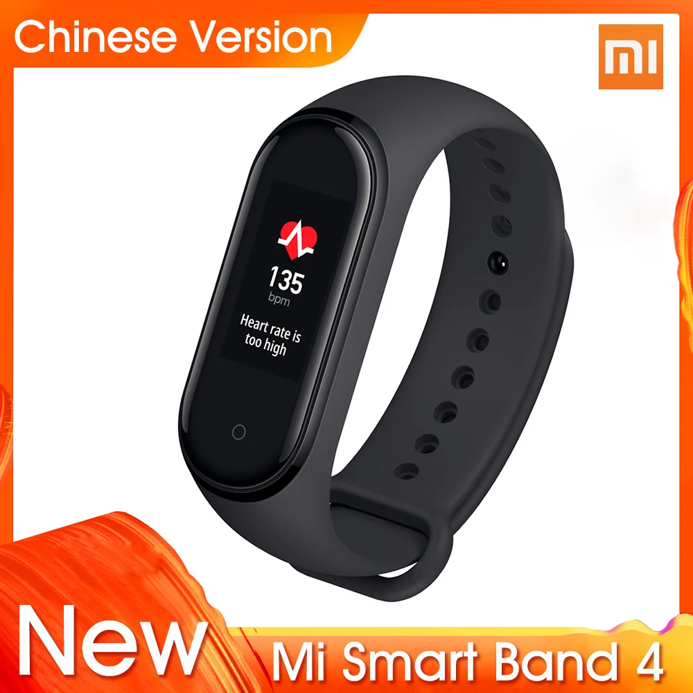 Xiaomi Mi Band 4 новейший музыкальный умный Браслет фитнес-трекер для измерения сердечного ритма 0,9" цветной AMOLED экран BT 5,0 браслет