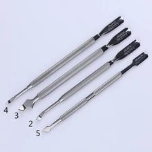 1 шт. BORN PRETTY Dual-ended палочки для отодвигания кутикулы нержавеющая сталь педикюр маникюр дизайн ногтей инструменты Случайная