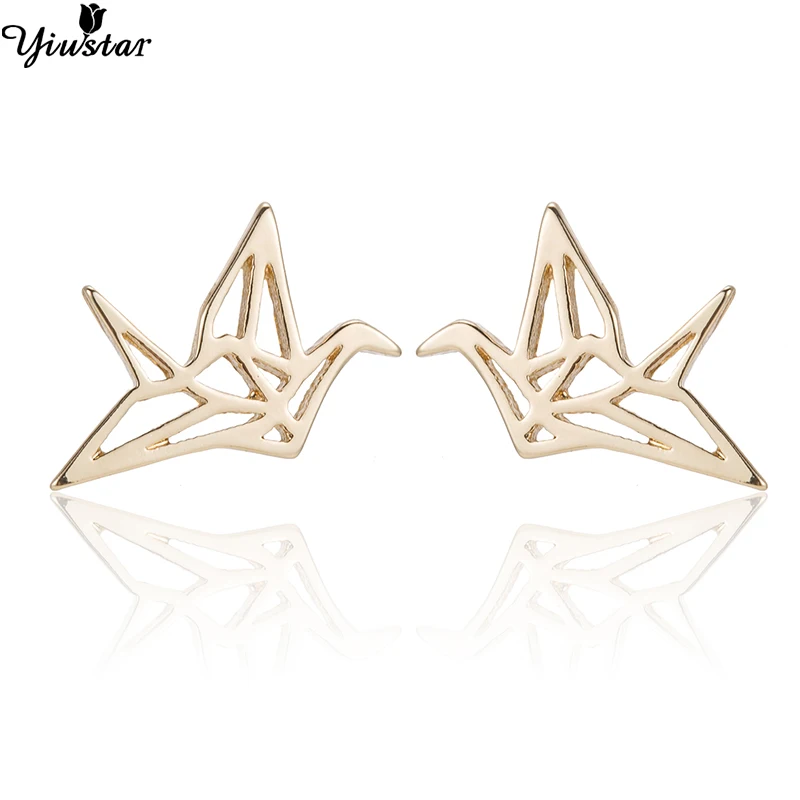 Серьги кран Yiustar Wild оригами серьги из нержавеющей стали для девушек женские с