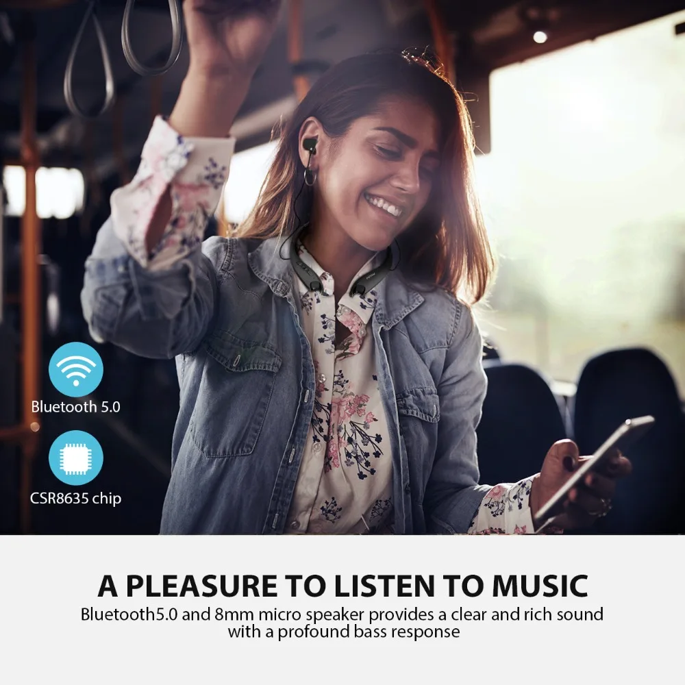 Продажа Mpow Jaws 5Gen Bluetooth 5,0 наушники с микрофоном кристально чистые 18H ультра длительный срок службы батареи HiFi стерео спортивные наушники с шейным рем...