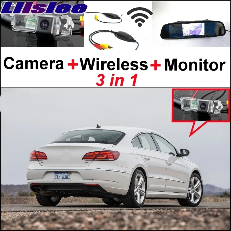 

Liislee pecial Rear View Camera + Wireless Receiver + Mirror Monitor Easy DIY Back Up Parking System For Volkswagen VW Passat CC