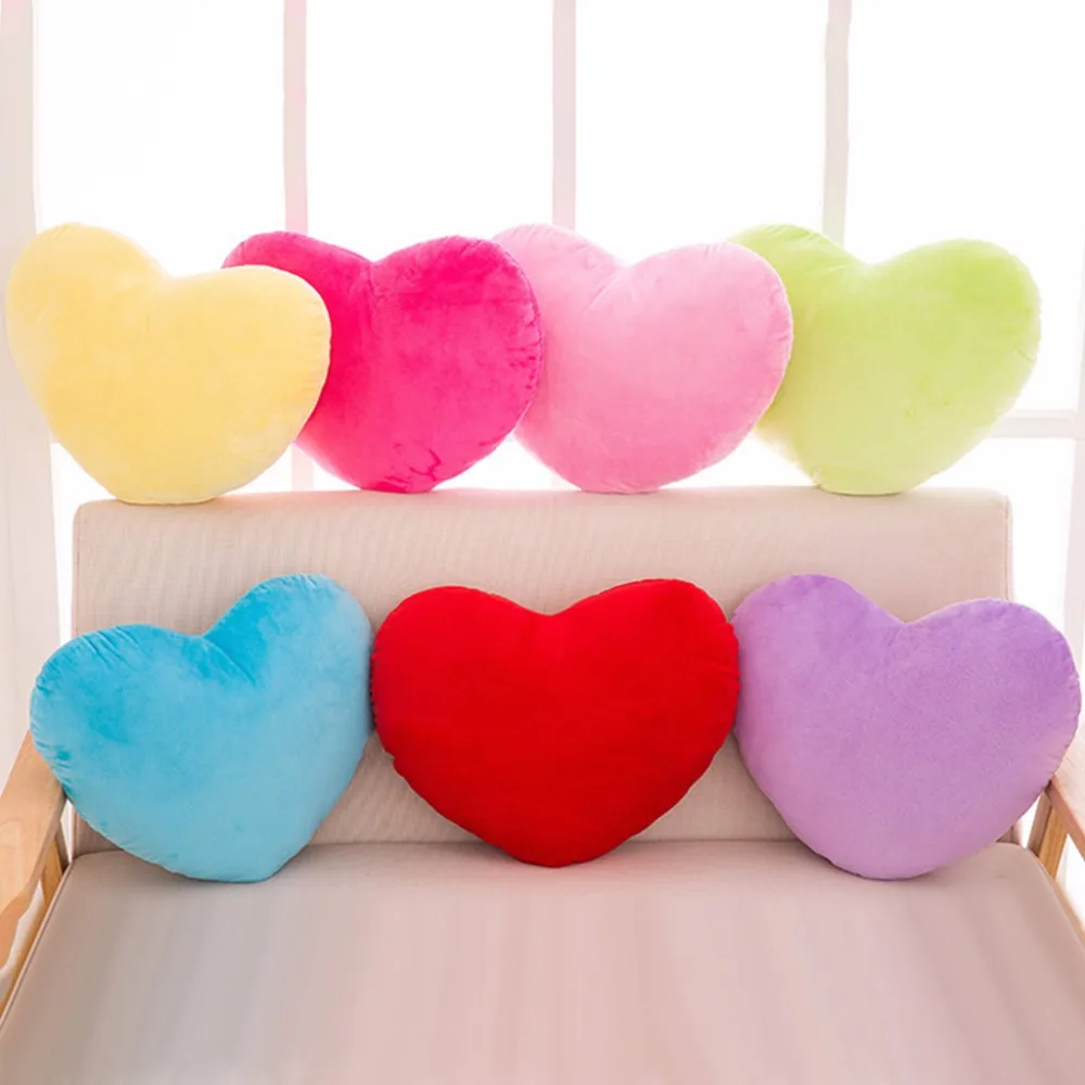 HBB 30cm Heart Shape Decorative Throw Pillow PP Cotton Soft Creative Doll Lover Gift