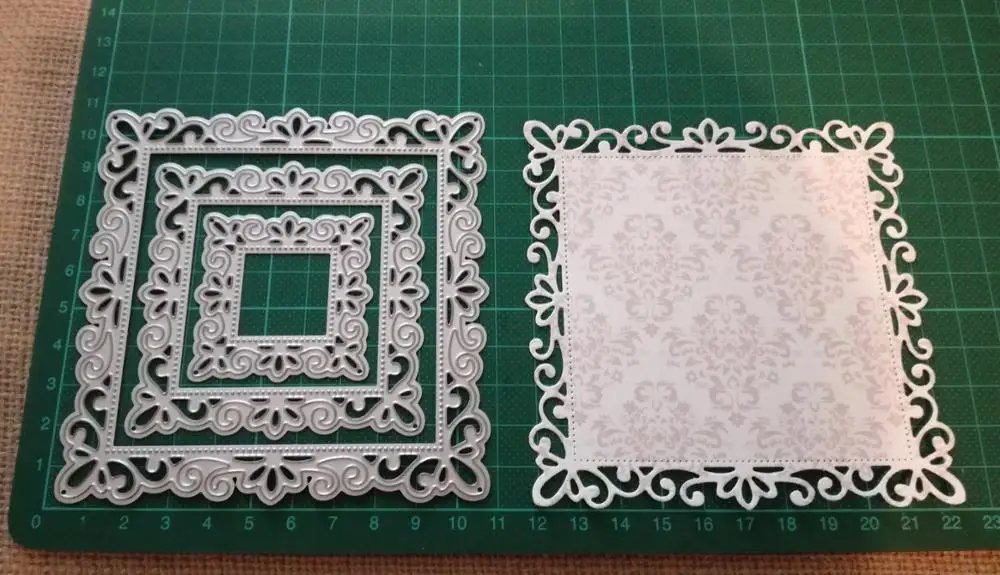 Ufurty пирсинг квадратной рамки металлические режущие штампы для скрапбукинга DIY ремесло изготовление бумажных карточек шаблон с тиснением 10,8*10,8 см