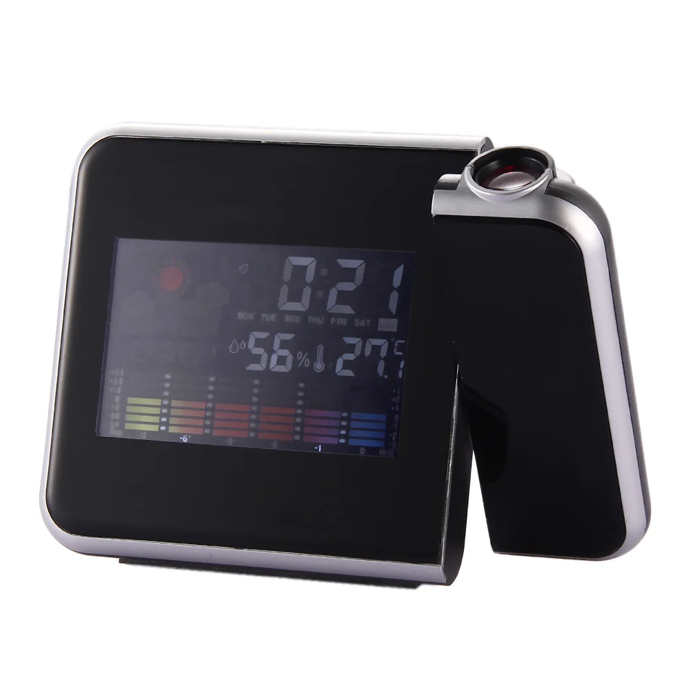 

Digital Projection Alarm Clock Weather Station with Temperature Thermometer Humidity Hygrometer/Bedside Wake Up Projector Clock