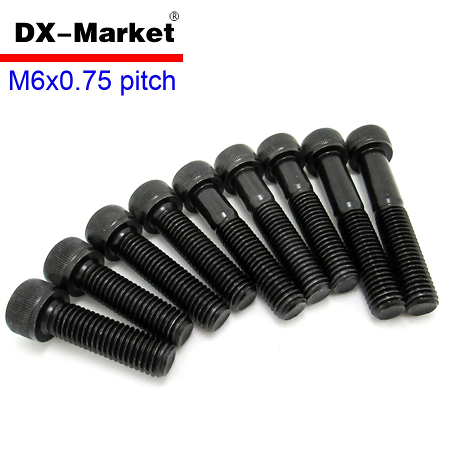 m6*0.75 pitch Hex Socket bolt , DIN912 m6 Fine Thread pitch screw ,class 12.9 Alloy Steel Fine