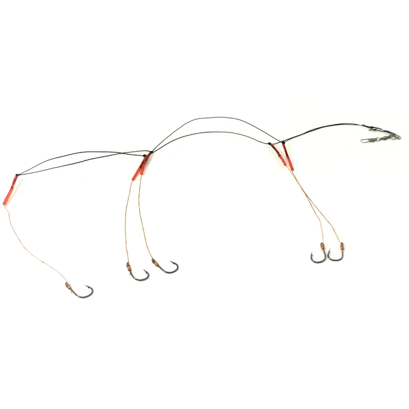 6pcs/set High Carbon Steel Swivel Fishhooks with 5 Small Hook Rigs Swivel Fishing Tackle Lures Pesca Baits String Hook Accessori