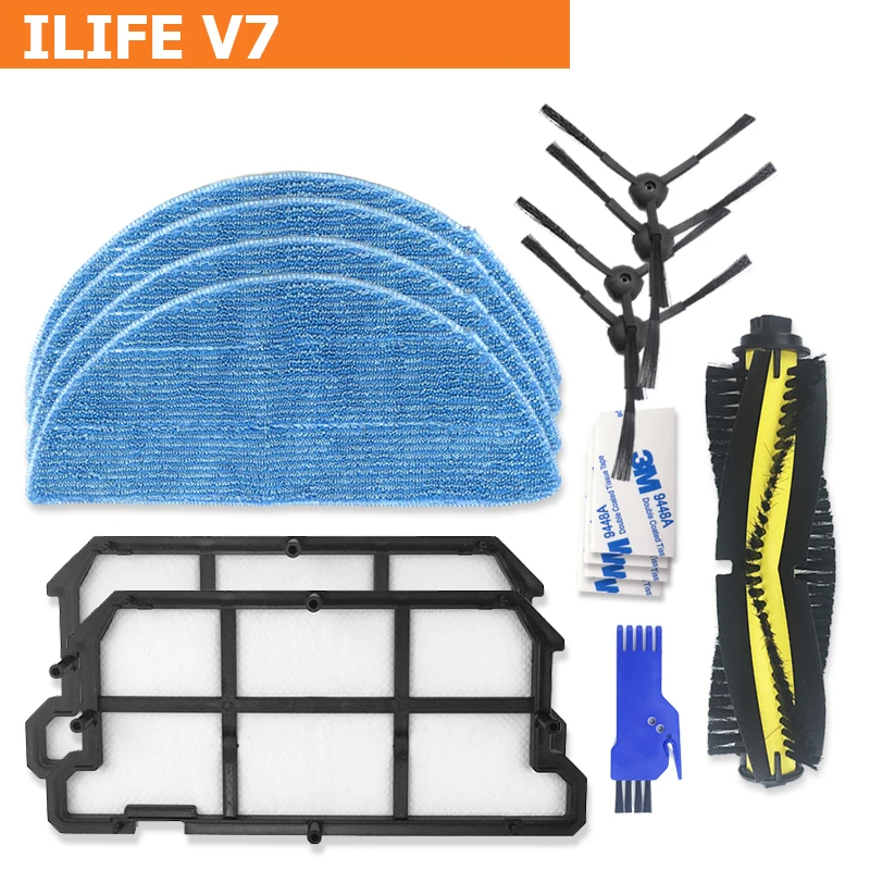 Робот пылесос аксессуары для ILIFE V7 запасные части наборы фильтр Швабра Ткань