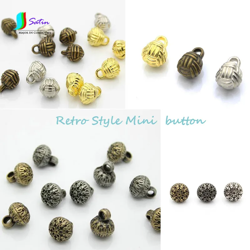 

Retro Style Bronze/Ancient Silvery/Gold Shirt/Tang suit/cheongsam Mini Button S0575H 10mm and 11mm