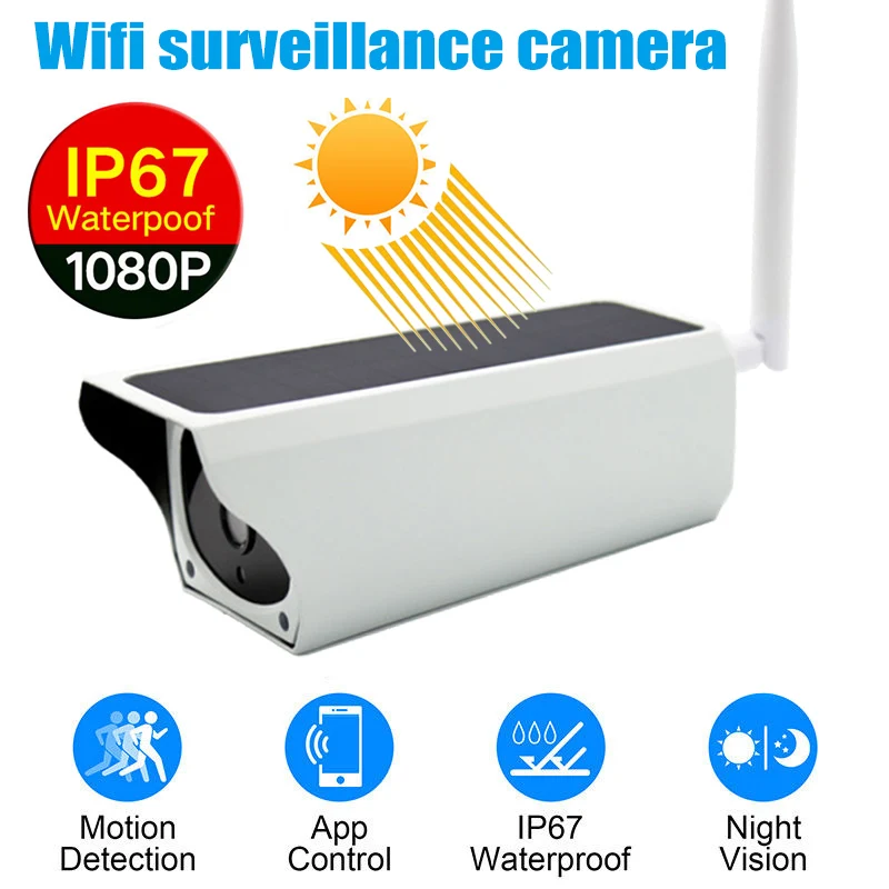 

Newly Outdoor Solar Power Security IP Camera Night Vision Wireless Wifi Surveillance Camera