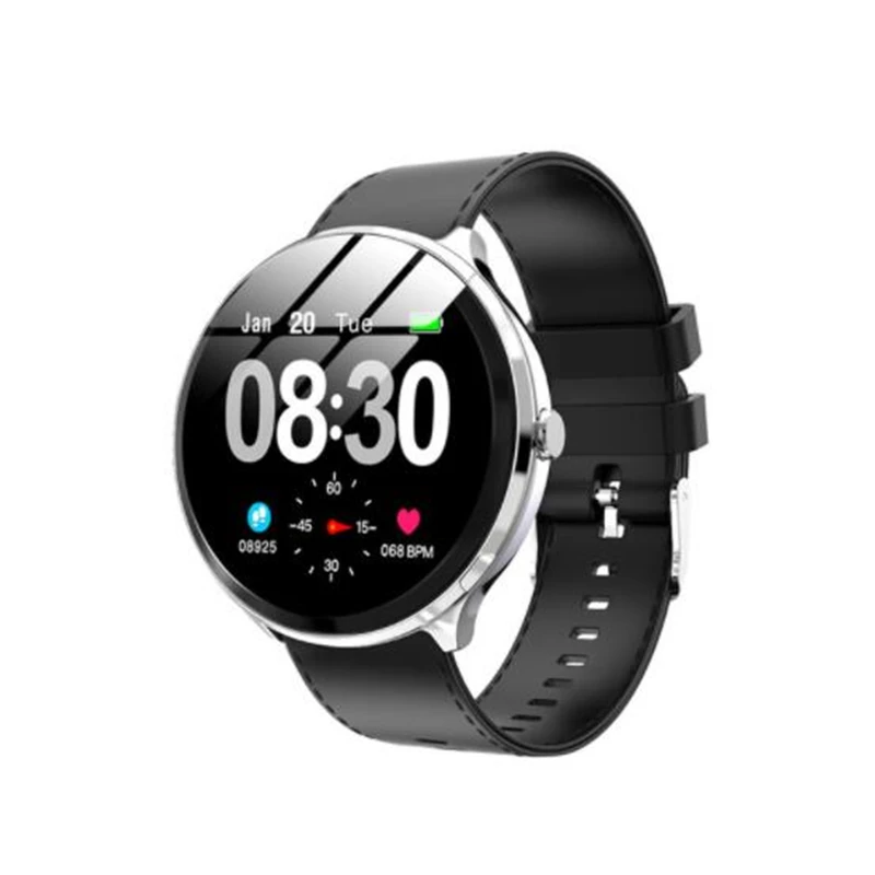 KOSPET V12 IP67 Waterproof Health GPS Sports Heart Rate Bluetooth Smartwatch 1.3" 180mAh Smart watch Men Women For IOS Android - Color: silver black