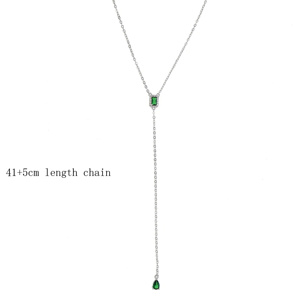 

collarbone necklace 2019 new arrival rose gol colors green baguette round geomtric cz drop charm lovely gorgeous charm jewelry