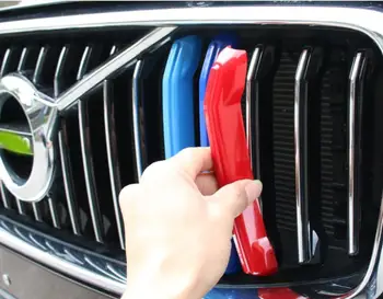 

Car Front Grill Stripes Covers Grille Clips Decorations Trim Stickers For Volvo XC60 2018 Auto Exterior Accessories