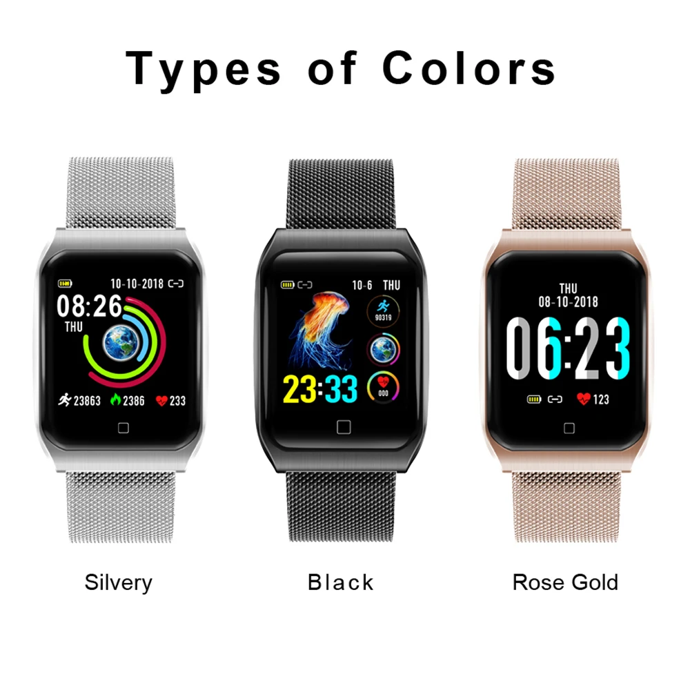 Keoker модные умные часы большой цветной экран несколько видов спорта режим сердечного ритма Монитор артериального давления Smartwatch для мужчин и женщин