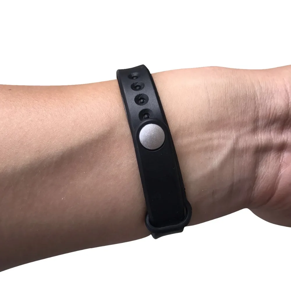125khz rfid writable T5577 rewritable silicone black wristbands (pack of 2)