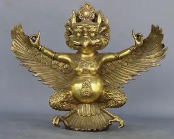 

Chinese archaize collection copper gold lucky auspicious divine bird statue