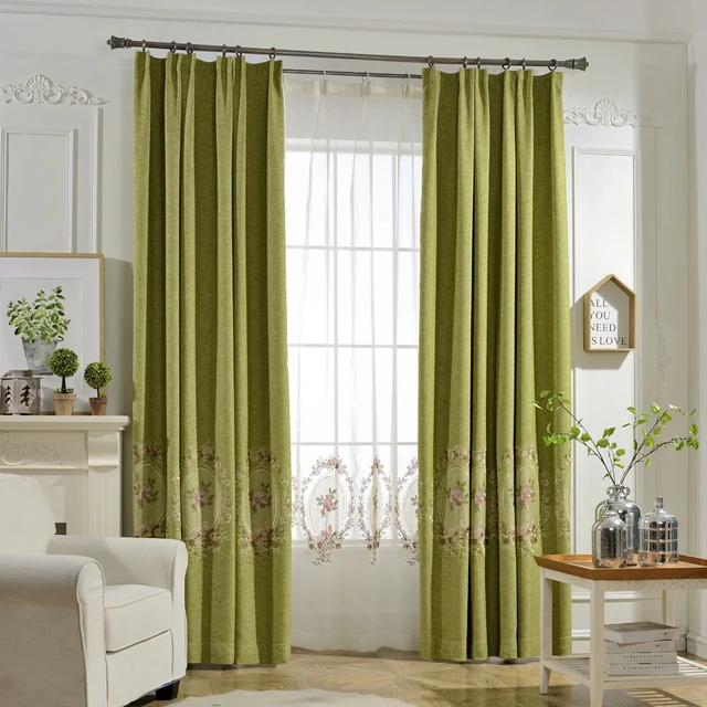 Online Elegant Thick Faux Linen Blackout Curtains For Living Elegant Thick Faux Linen Blackout Curtains For Living Room Plain Solid Color The Bedroom Green Blue Purple 30