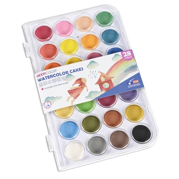 

CONDA Solid Pigment Watercolor Paints 28 Colors/Set with Water Color Brush Pen for Painting Art &School Supplies