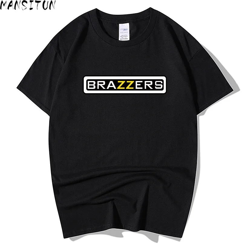 New Summer Men Brazzers printing T Shirt Fashion Men Short Sleeve O Neck T-Shirt Cotton Hip Hop Rock Streetwear Men Clothing