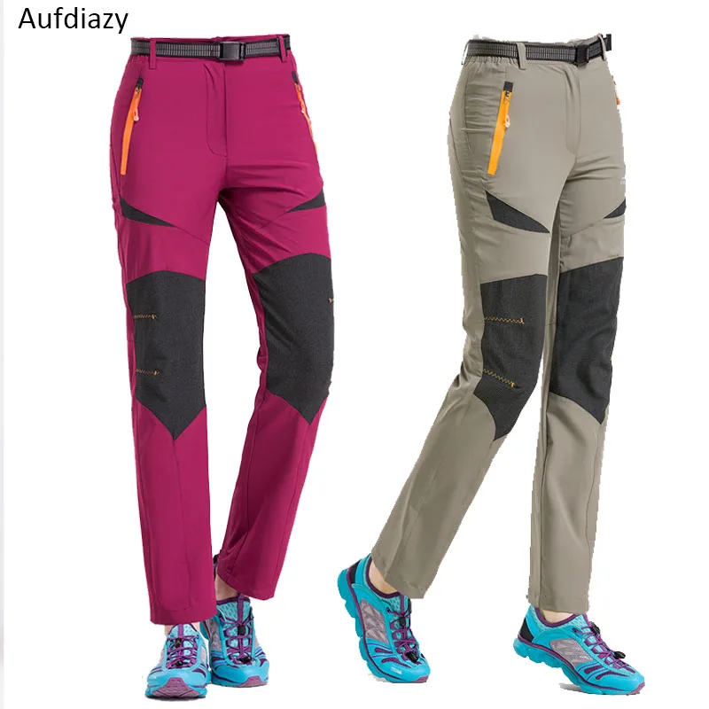 

Women Man Spring Summer Quick Dry Hiking Pants Outdoor Waterproof Female Thin Trekking Pants Climbing Camping Trousers M-4XL