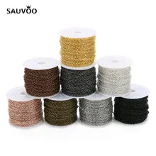 10 ярдов/рулон Золото Розовое золото черный античный бронзовый цвет 2x3 мм 3x4 мм объемное Ожерелье Браслеты цепь для DIY ювелирных изделий