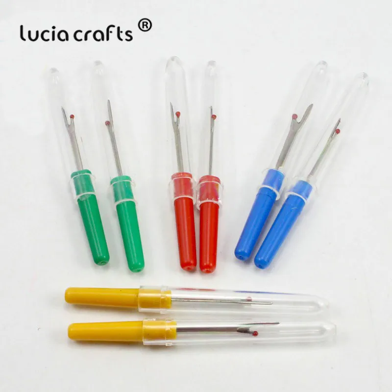 Lucia crafts, 2 шт, около 8,5 см, пластиковый случайного цвета, ручка, резец резьбы, распарыватель швов, стежок, инструмент для шитья, Unpicker, игла, J0116