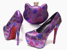New Light Purple Shoes and Bag To Match Italian Fashion African Style Shoes and Bag Set